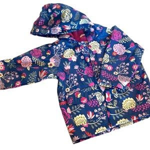 Hatley Blue Floral Kids Raincoat